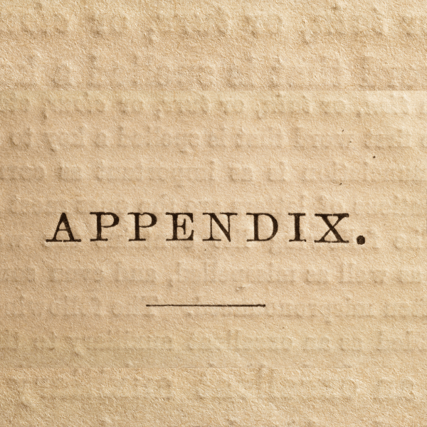 how to make an appendix